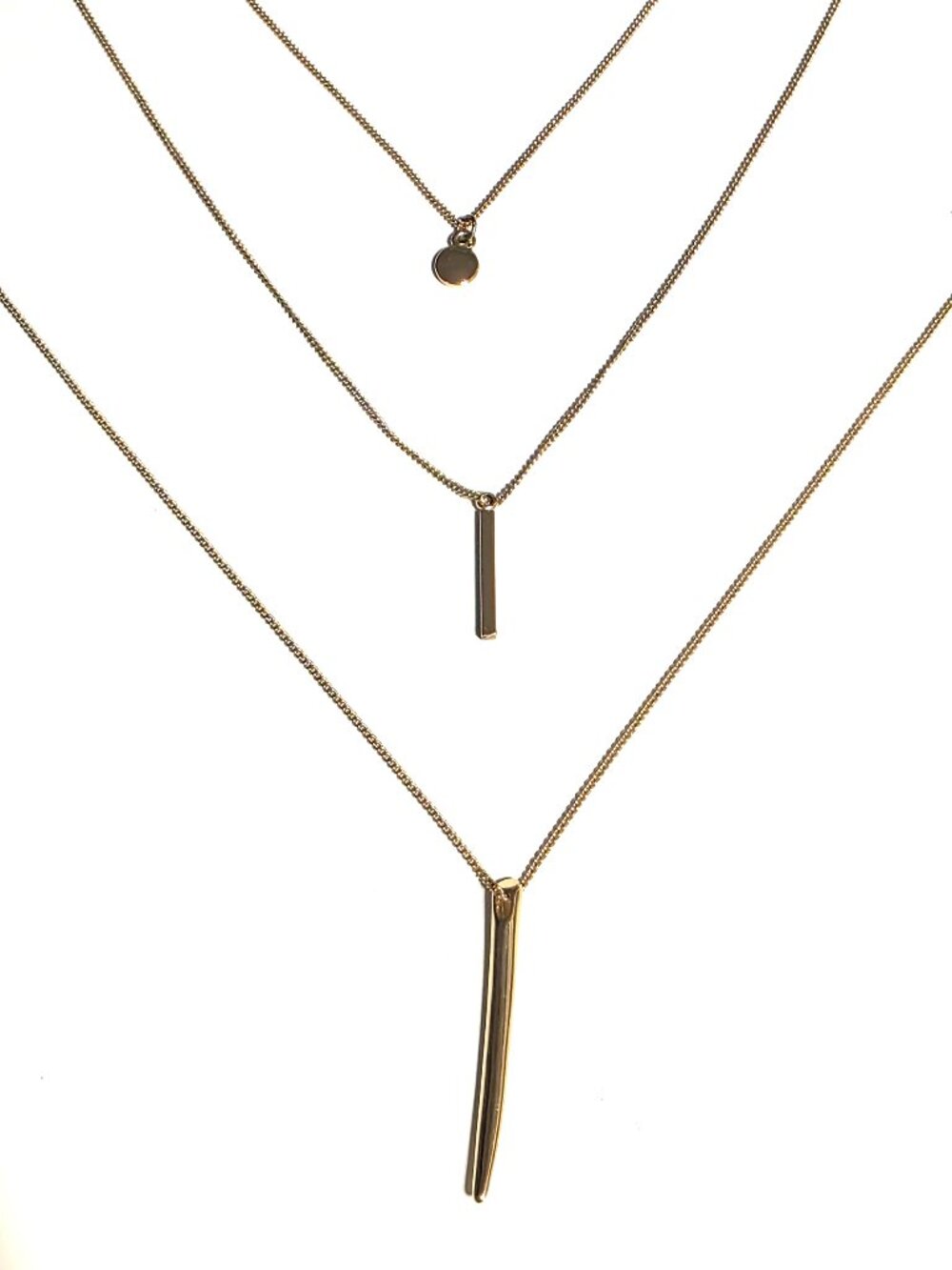 Long gold-tone necklace with minimalist charms